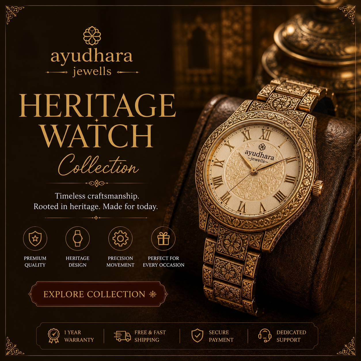 Ayudhara Heritage Watch Collection – Timeless Style, Crafted to Last