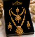 Ayudhara Rajwadi Antique Dual Layer Bridal Necklace Set