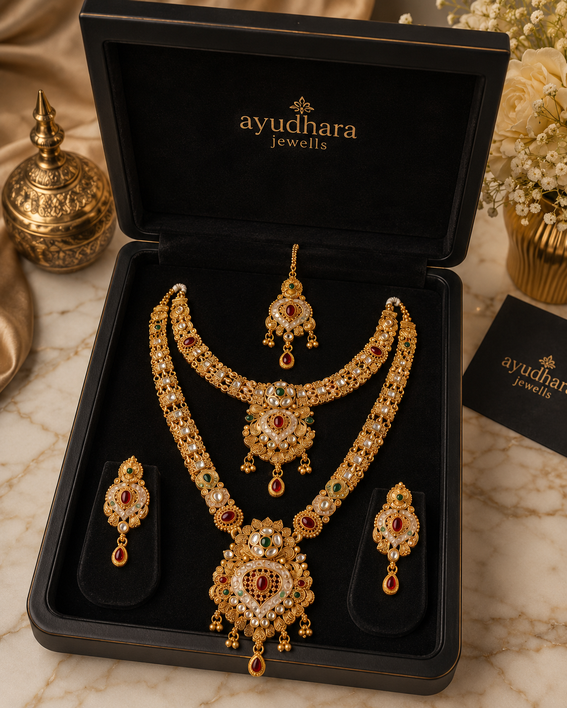 Ayudhara Traditional Antique Long Necklace Set