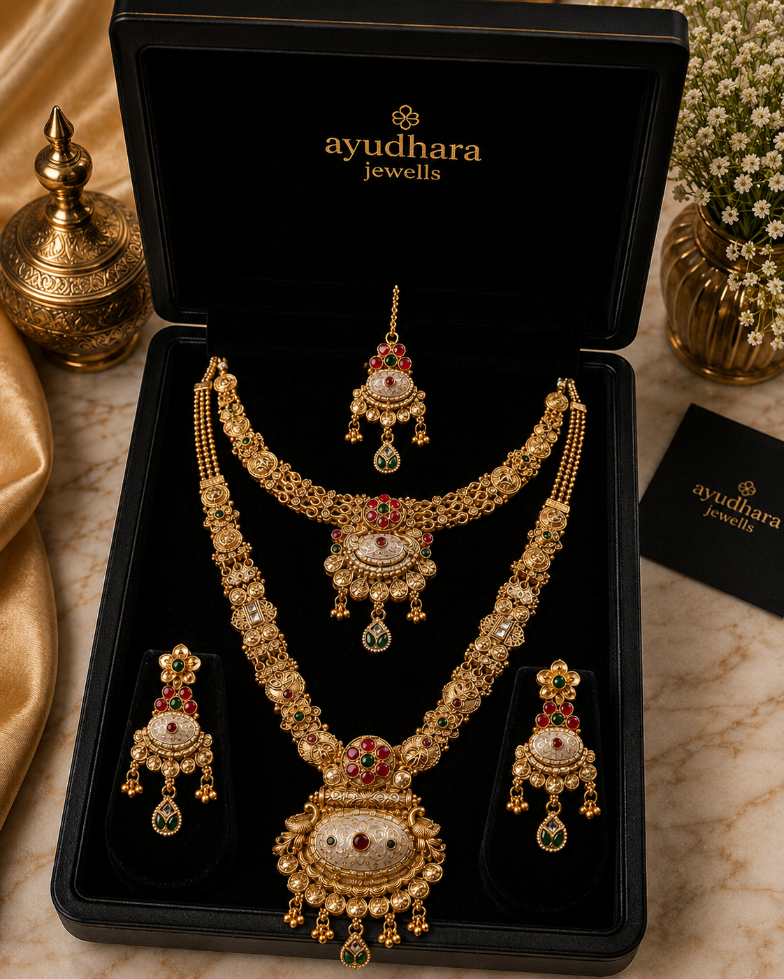 Ayudhara Traditional Antique Long Necklace Set