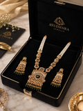 Ayudhara Emerald Rajwadi Pearl Necklace Set