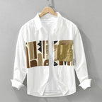 White patch work full sleeve shirt