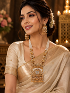 Ayudhara Royal Ivory Pearl Necklace Set