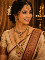 Ayudhara Traditional Antique Long Necklace Set