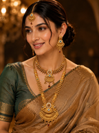 Ayudhara Royal Antique Dual Layer Necklace Set