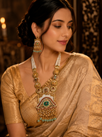 Ayudhara Mint Pearl Rajwadi Long Necklace Set