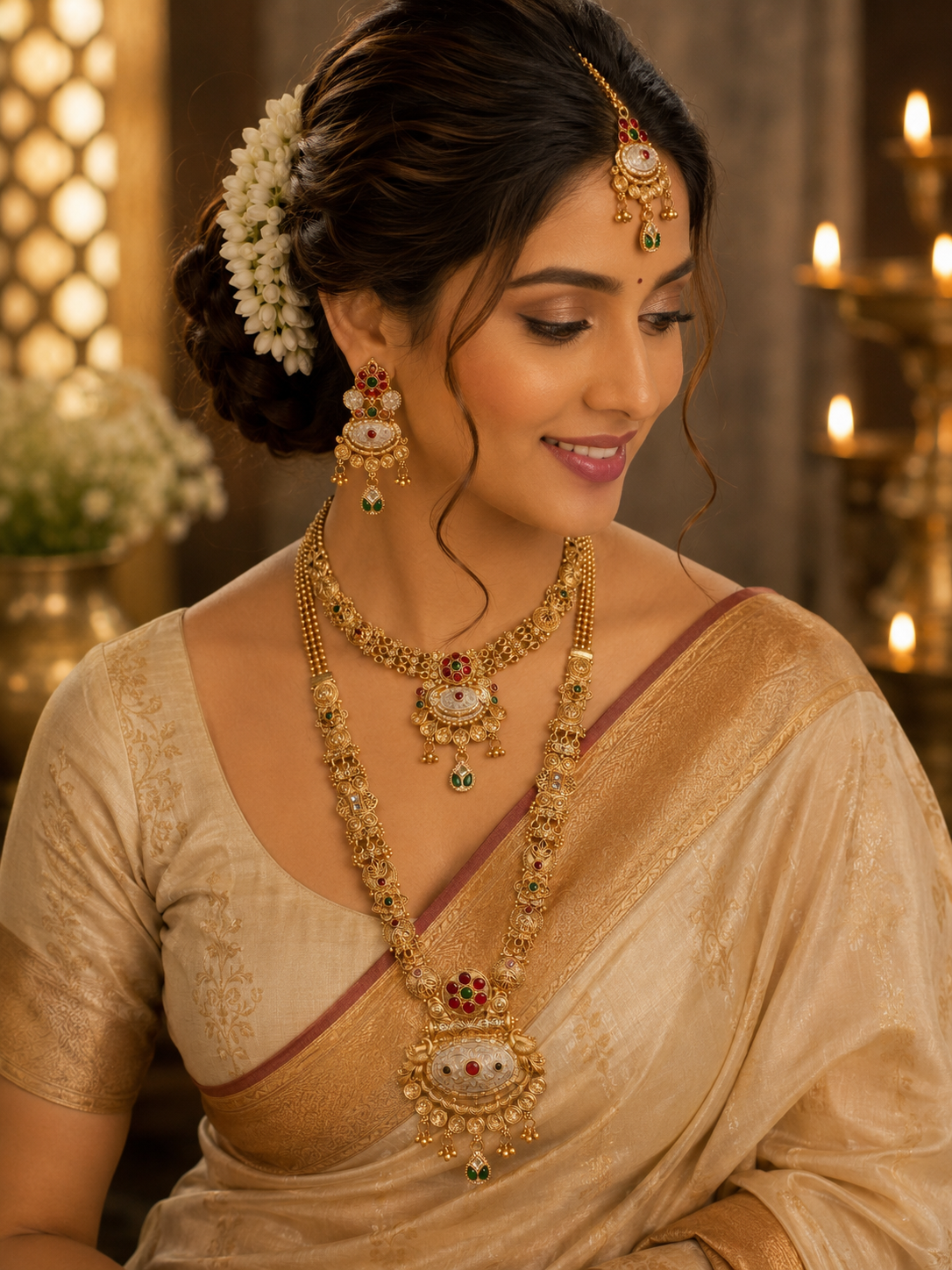 Ayudhara Traditional Antique Long Necklace Set