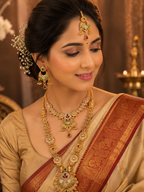 Ayudhara Traditional Floral Antique Necklace Set