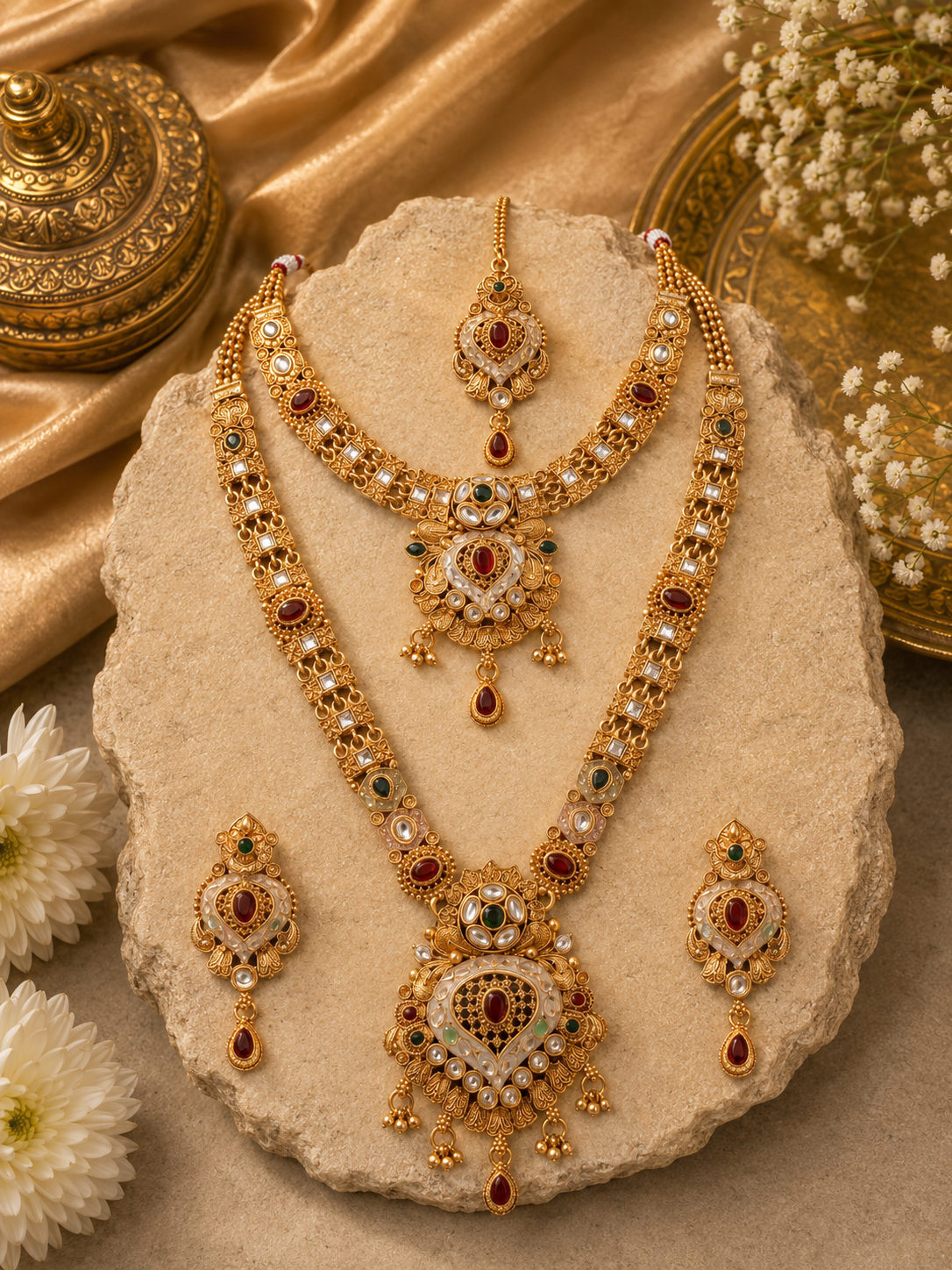Ayudhara Traditional Antique Long Necklace Set