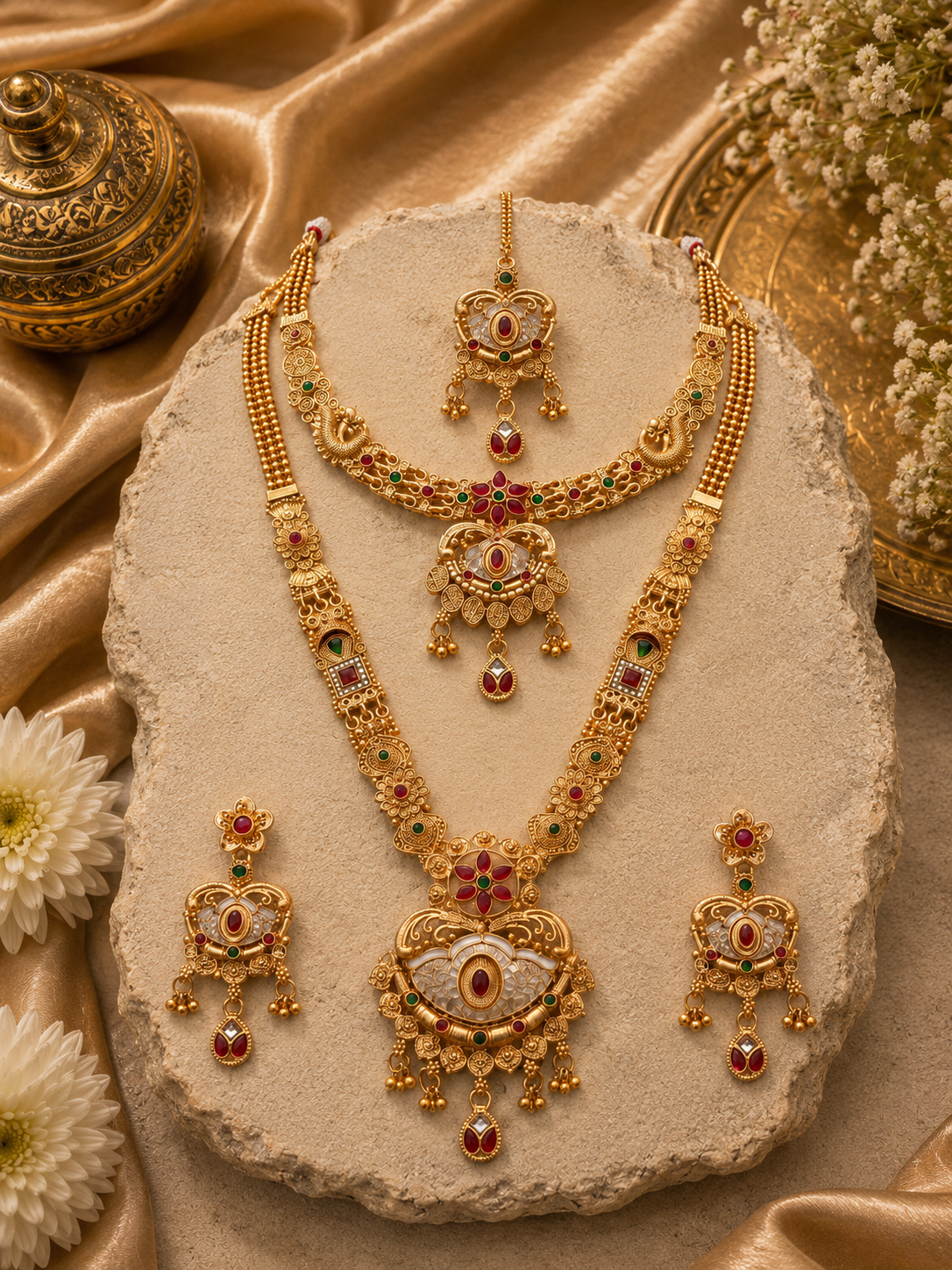 Ayudhara Traditional Antique Long Necklace Set