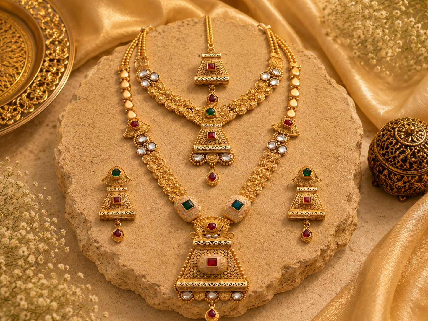 Ayudhara Heritage Dual Layer Necklace Set
