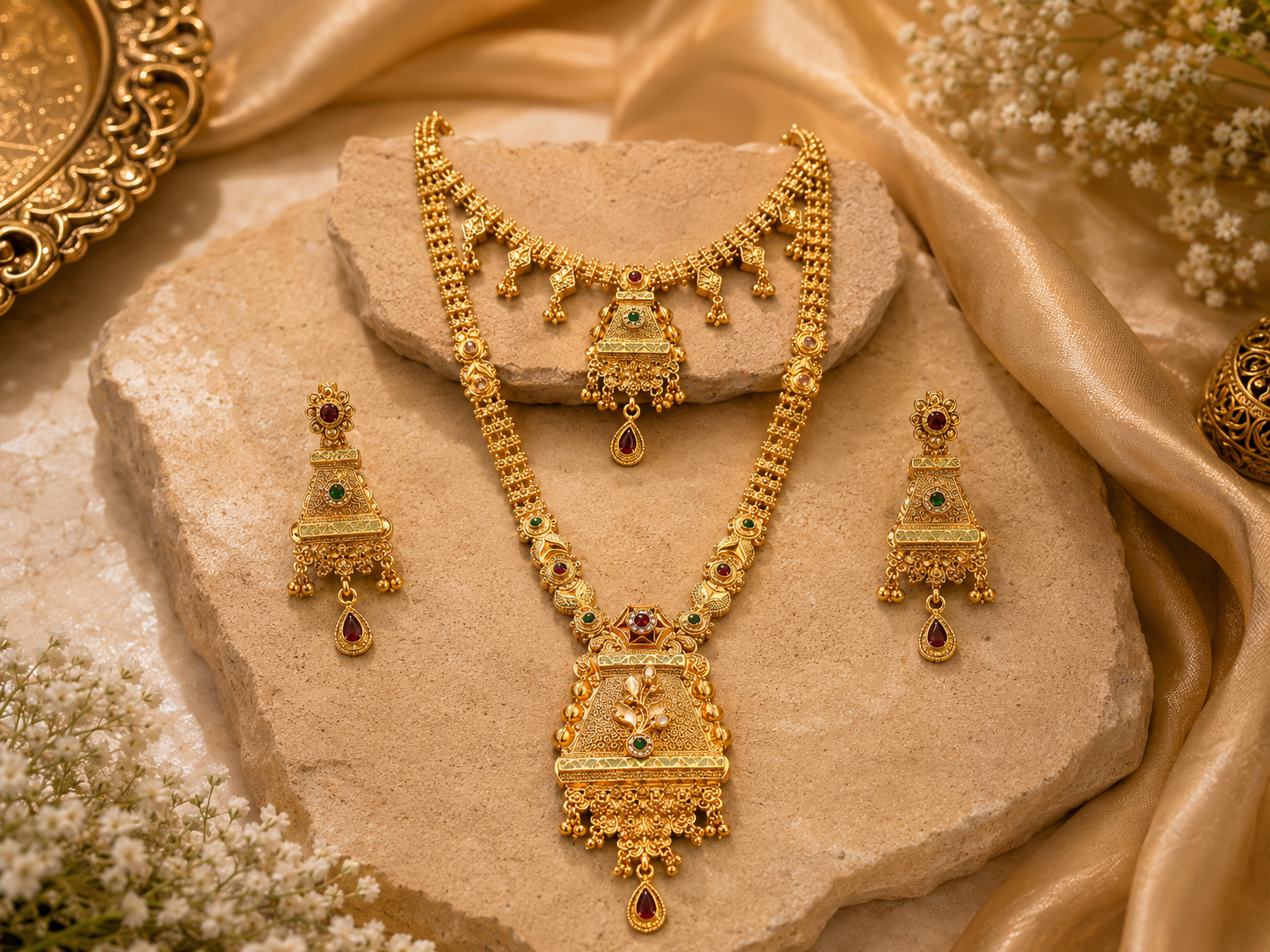 Ayudhara Royal Temple Heritage Necklace Set