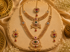 Ayudhara Rajwadi Pushpa Antique Dual Layer Necklace Set