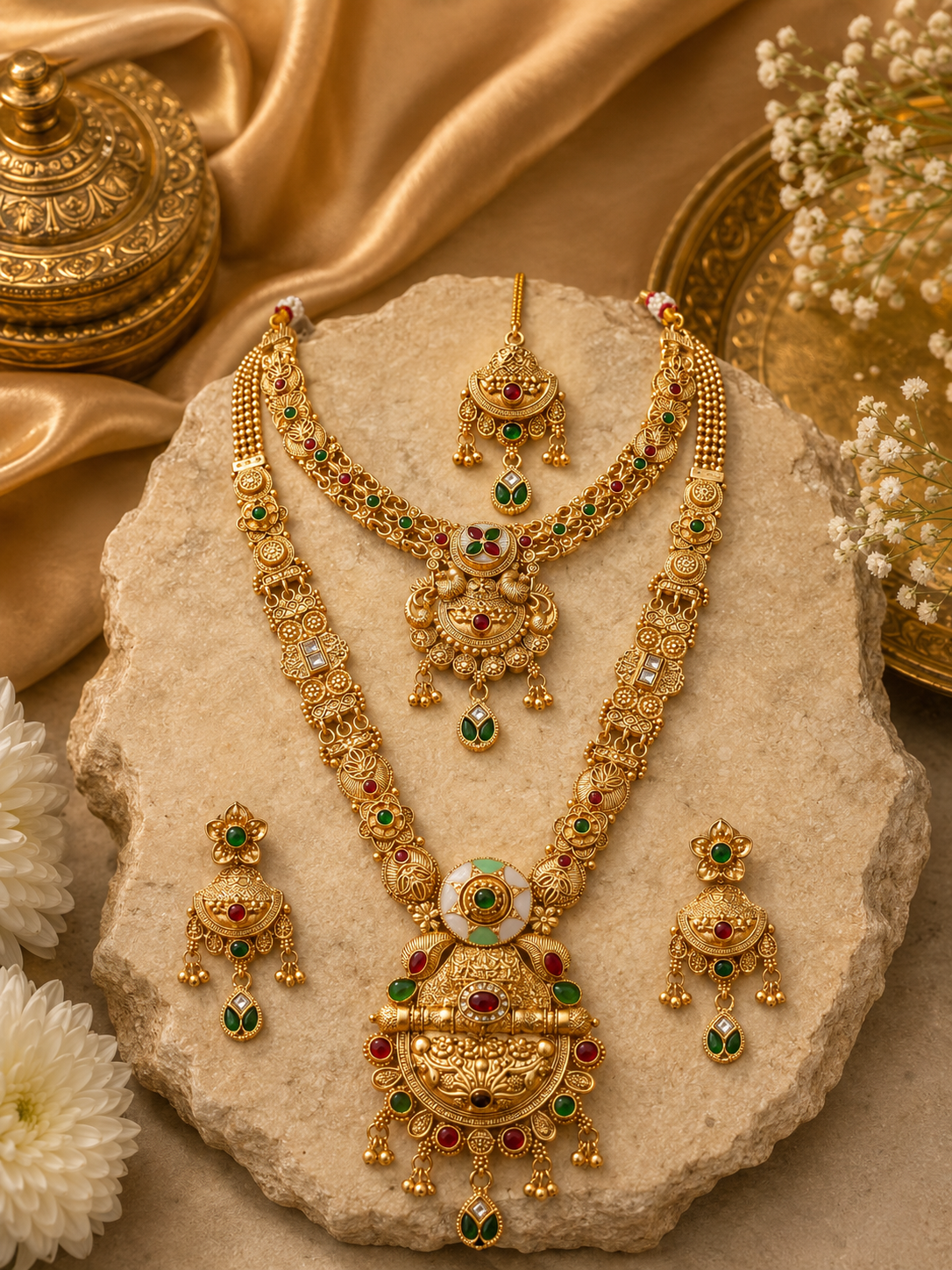 Ayudhara Traditional Antique Long Necklace Set