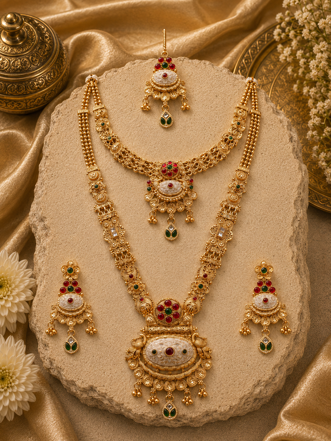 Ayudhara Traditional Antique Long Necklace Set