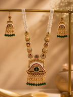 Ayudhara Emerald Rajwadi Pearl Necklace Set