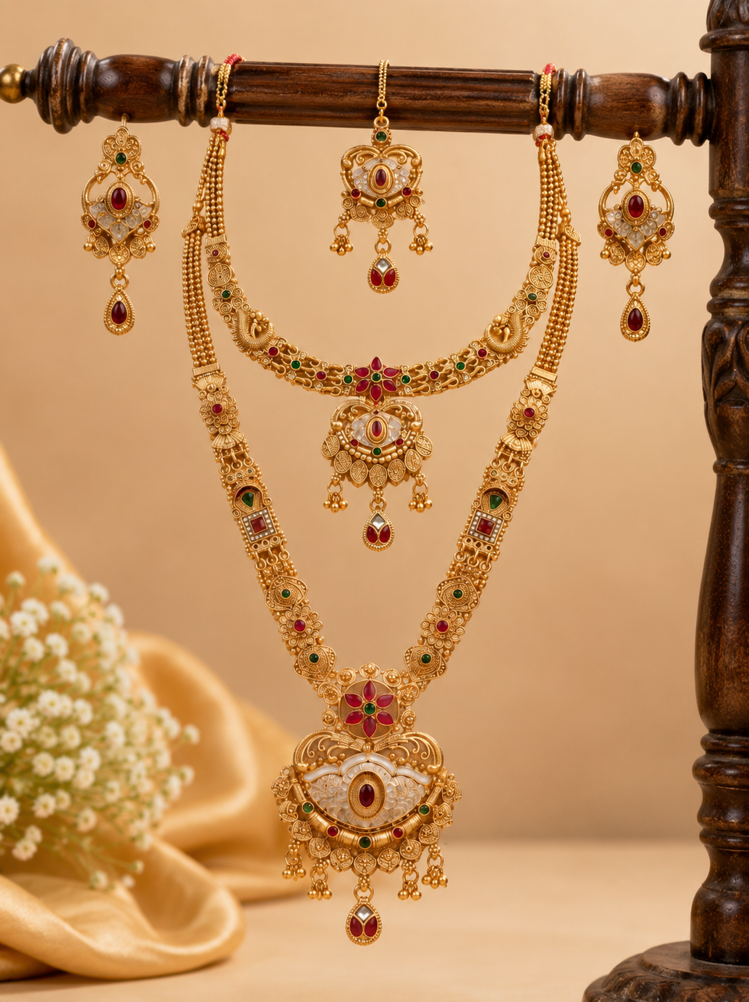 Ayudhara Traditional Antique Long Necklace Set