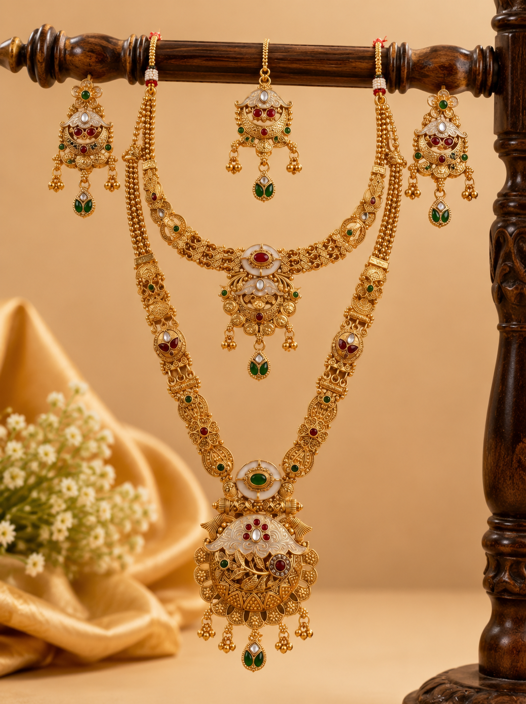 Ayudhara Traditional Antique Long Necklace Set