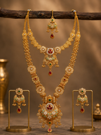 Ayudhara Traditional Floral Antique Necklace Set