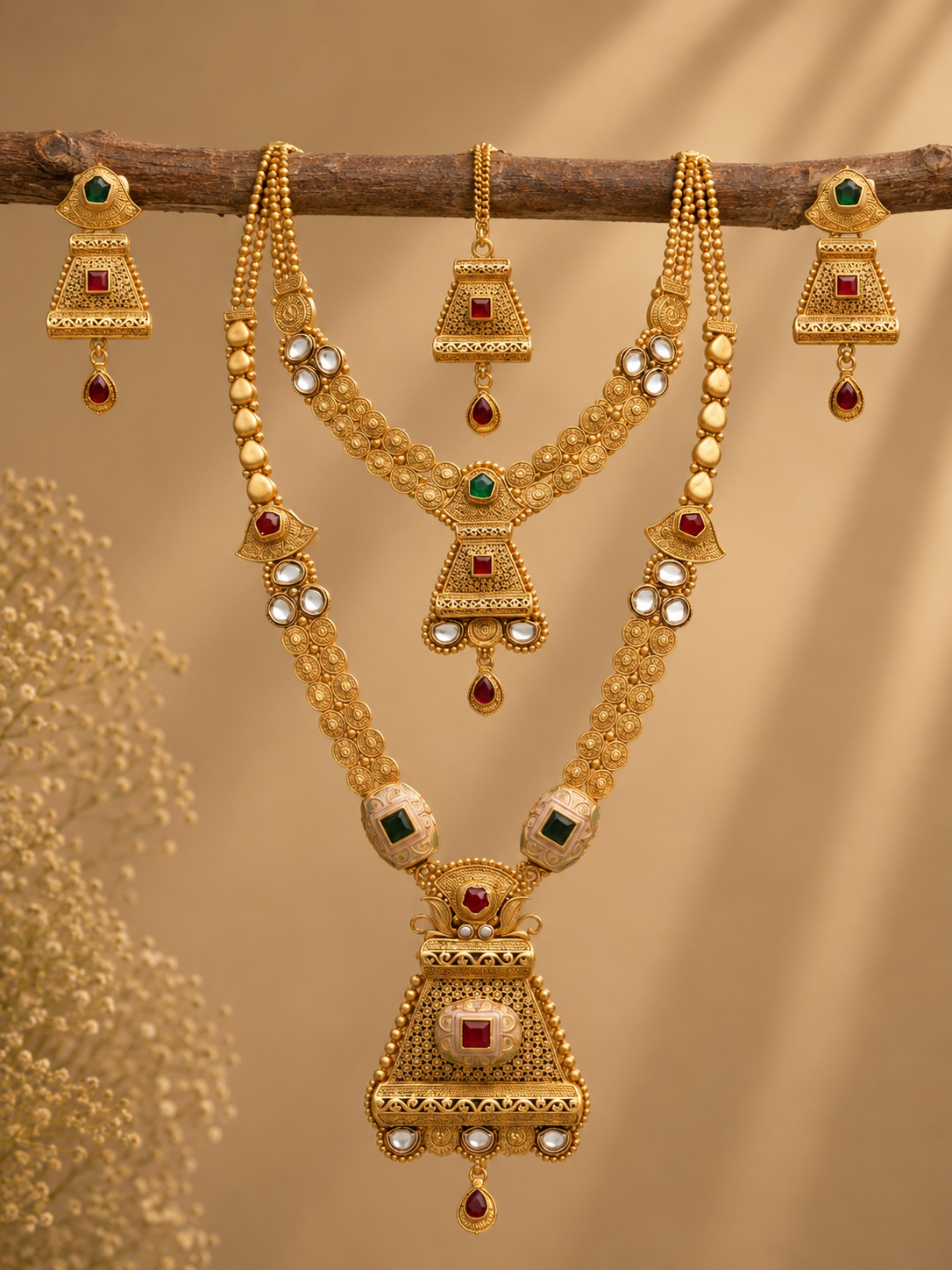 Ayudhara Heritage Dual Layer Necklace Set