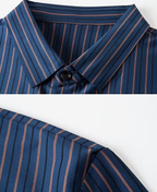 Men’s Navy Blue Vertical Striped Formal Shirt