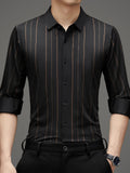 Men’s Premium Black Vertical Stripe Shirt