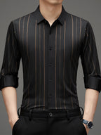 Men’s Premium Black Vertical Stripe Shirt