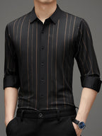 Men’s Premium Black Vertical Stripe Shirt