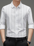 Men’s Premium White Vertical Stripe Shirt