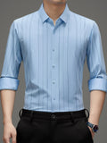 Men’s Premium Light Blue Vertical Stripe Shirt