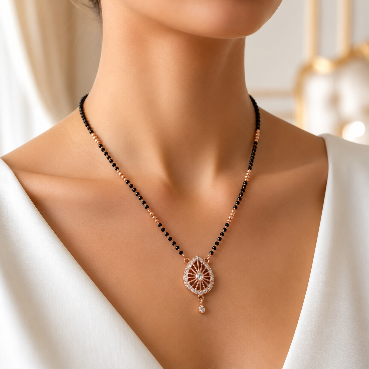 American Diamond Mangal Sutra Necklace