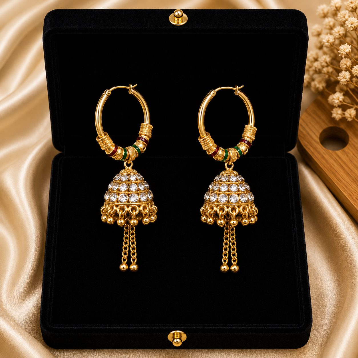 American diamond drop earrings for party wear