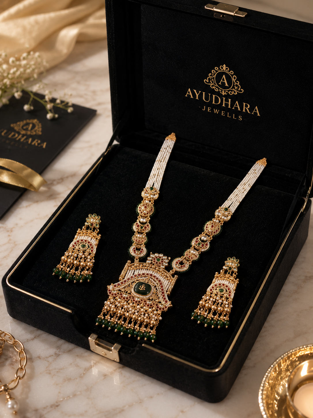 Bridal Golden Necklace Set for Wedding Wear