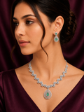 Crystal diamond necklace set with elegant detailing