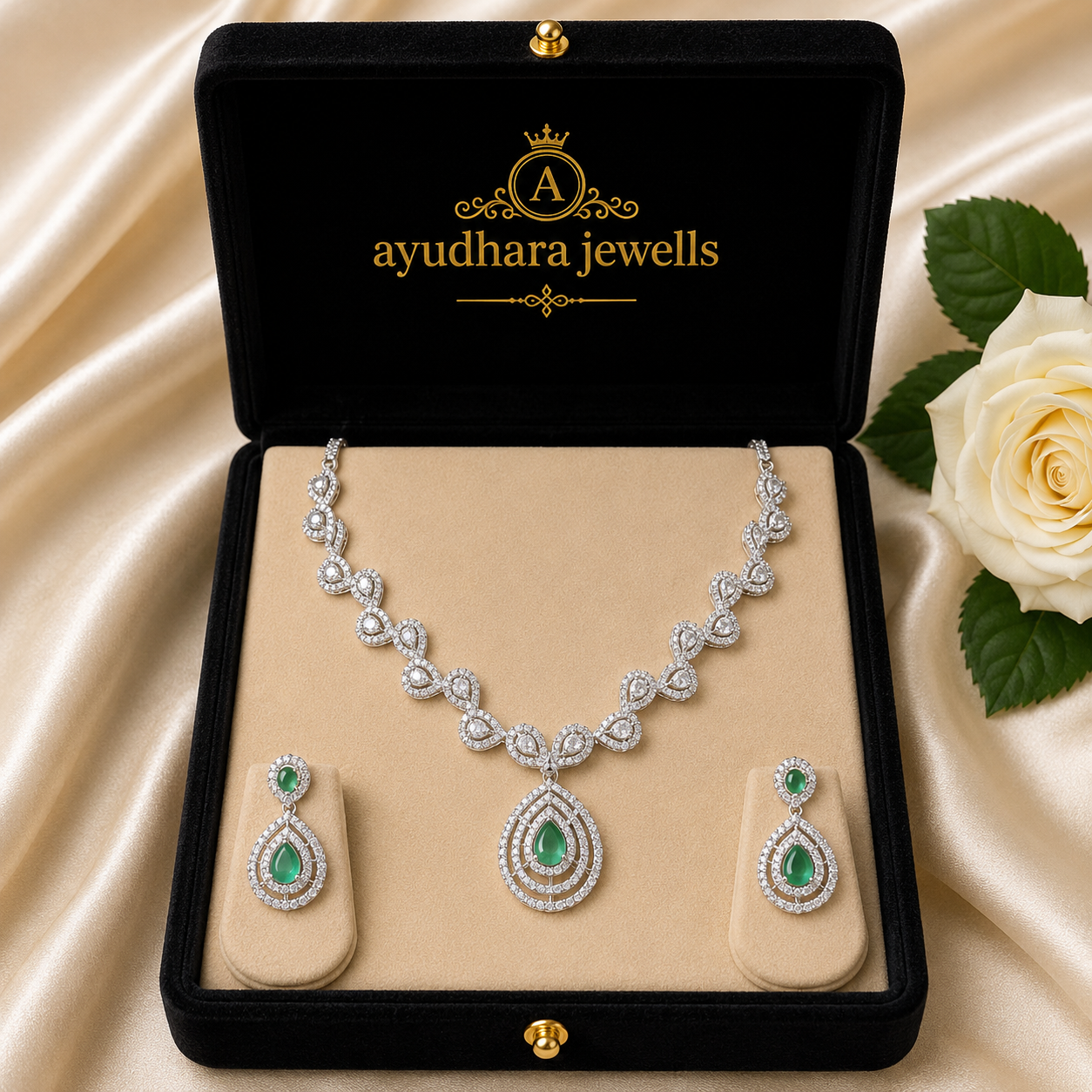 Designer wedding diamond necklace jewellery set