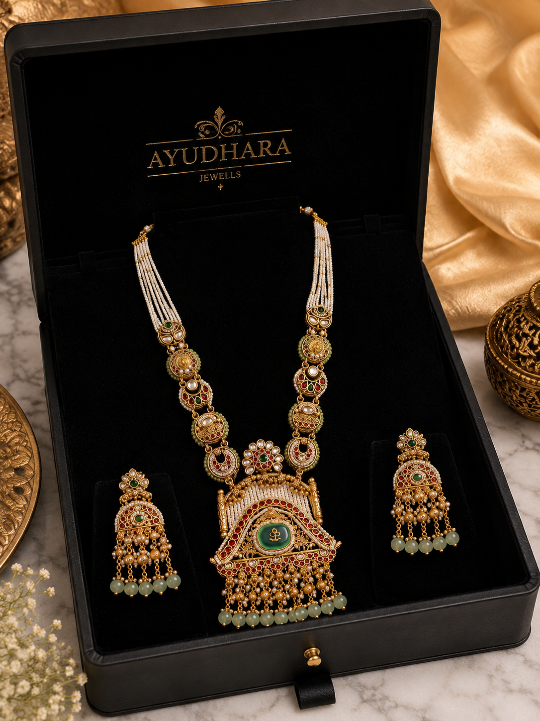 Heavy Antique Temple Haar Necklace