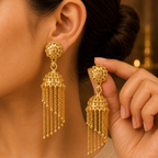 Kundan bridal earrings with traditional design