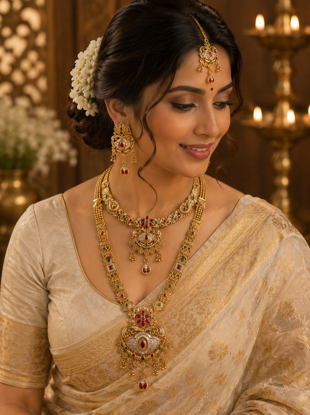 South Indian Bridal Haar Necklace