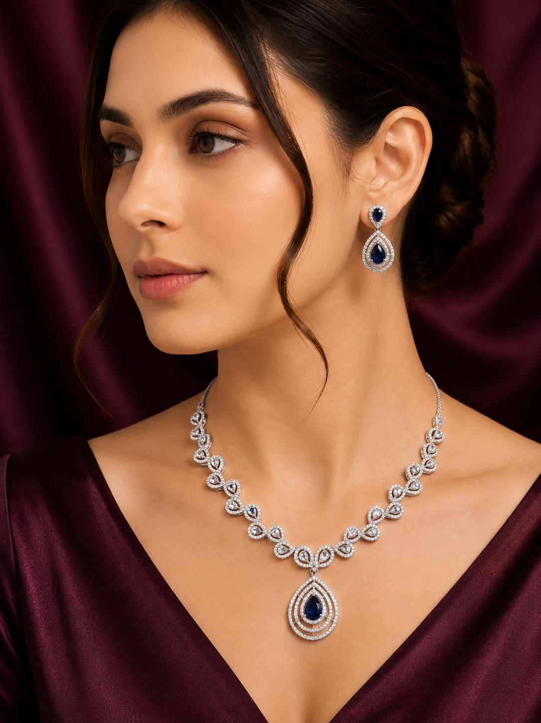 Statement diamond necklace for festive occasions