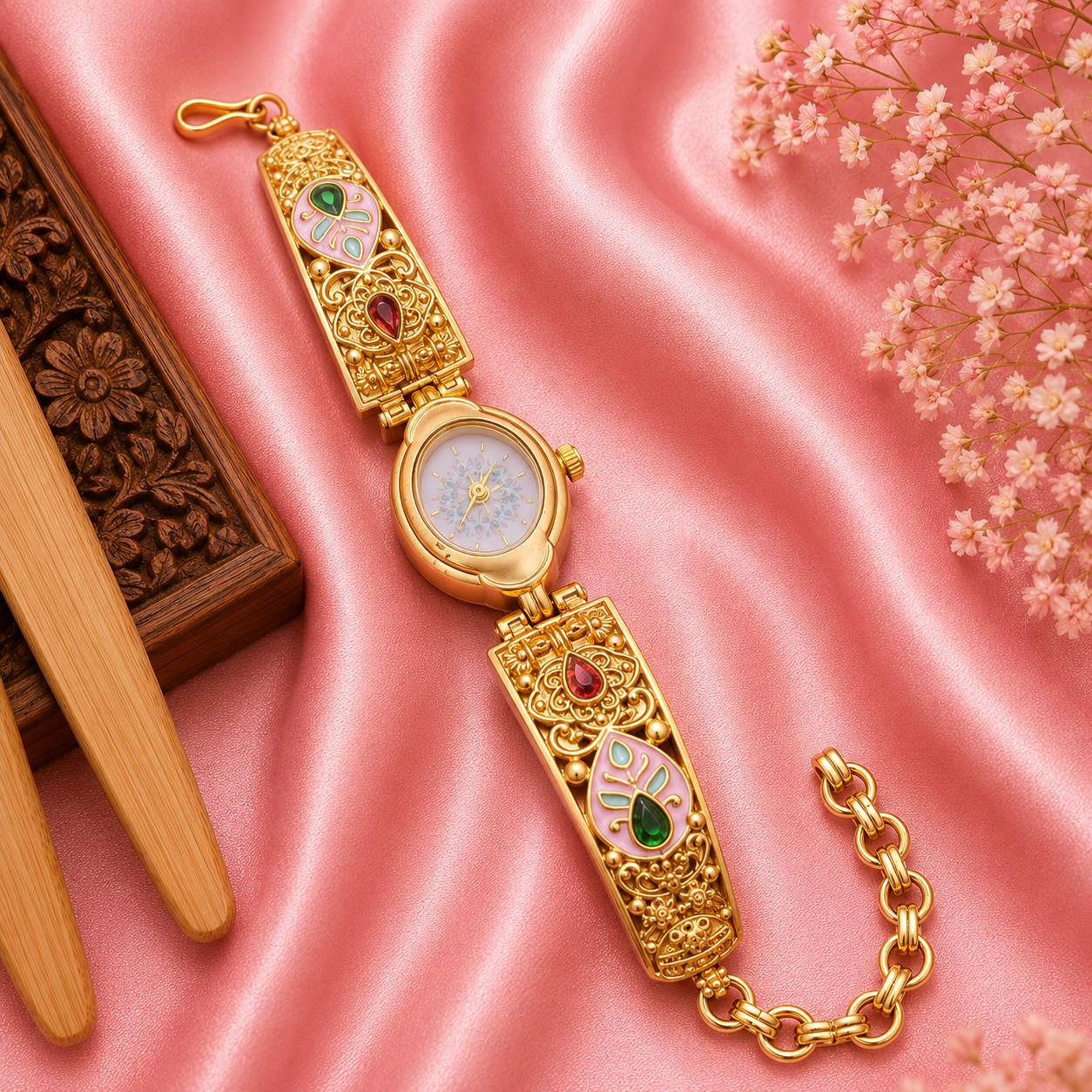 Stone Embellished Luxury Watch