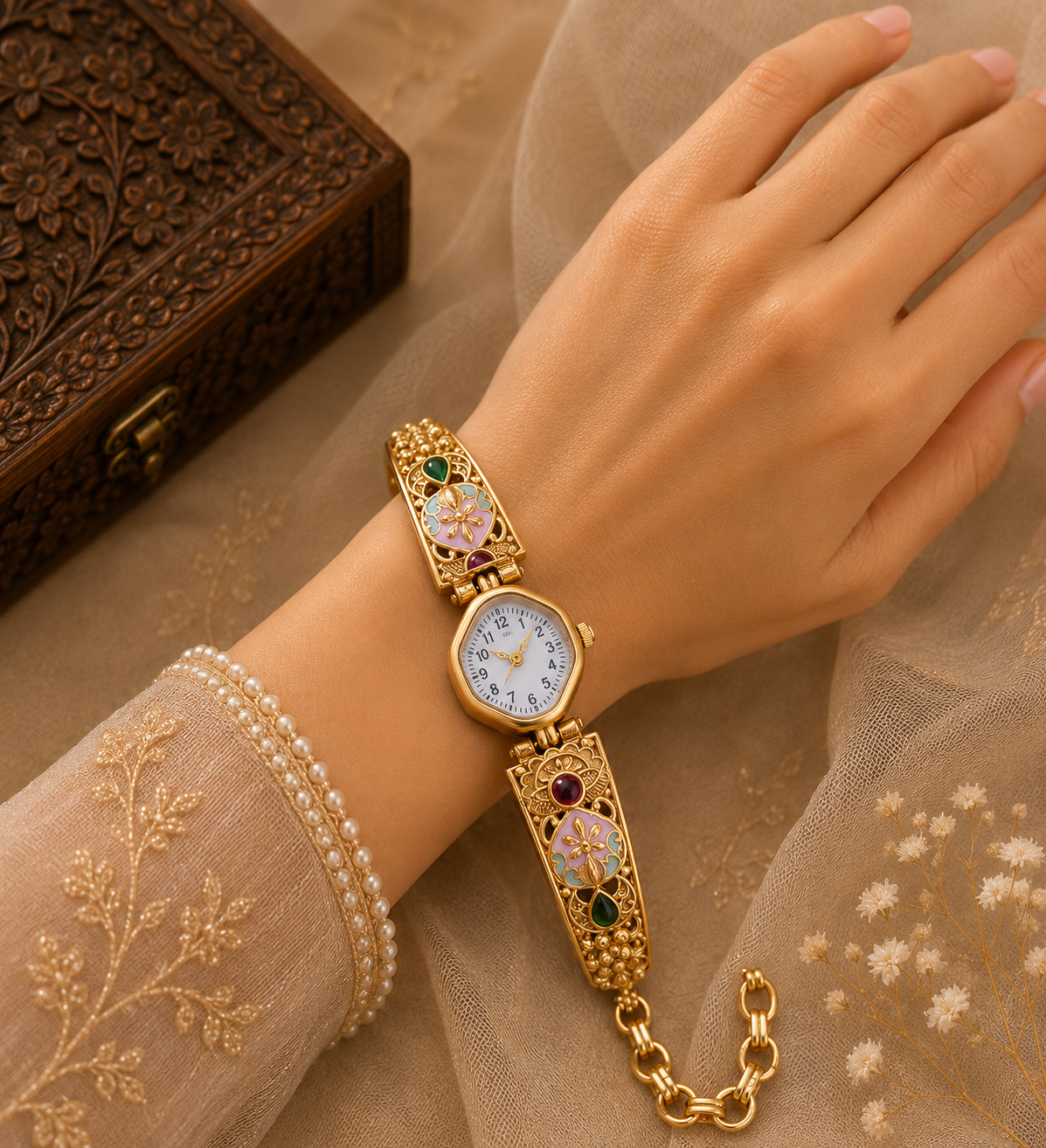 Stylish Gold Finish Watch