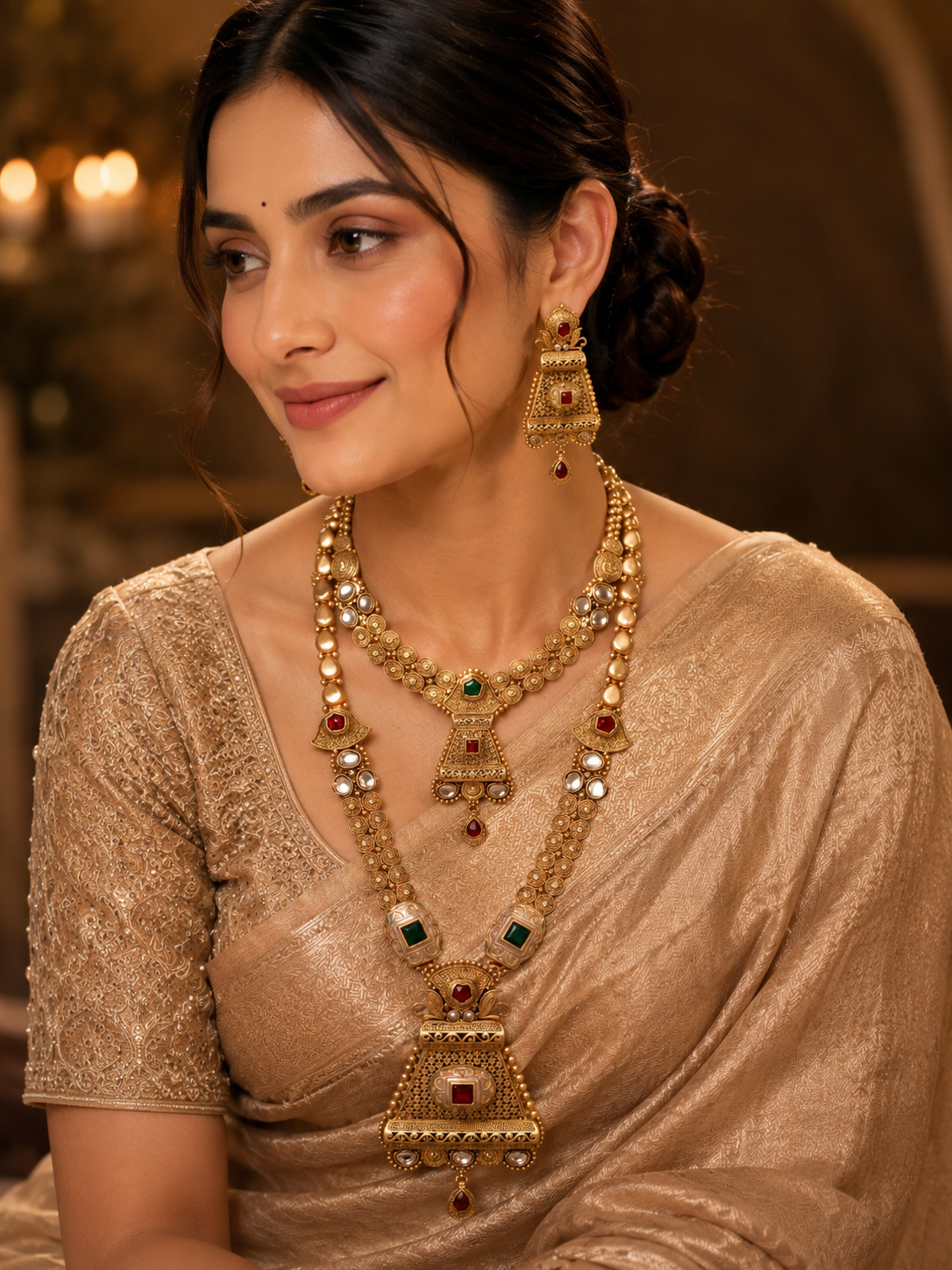 Temple Jewellery Bridal Long Haar