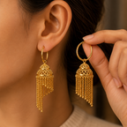 Traditional pearl jhumka earrings for festive wear