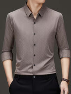 Men’s Brown Textured Formal Shirt