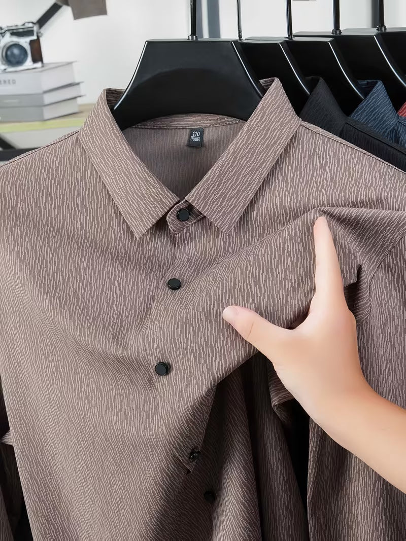 Men’s Brown Textured Formal Shirt