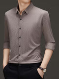 Men’s Brown Textured Formal Shirt