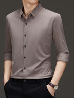 Men’s Brown Textured Formal Shirt