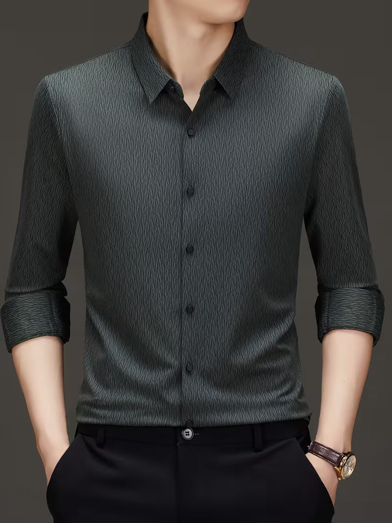 Men’s Charcoal Grey Textured Formal Shirt