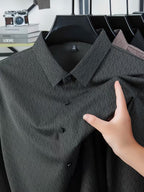 Men’s Charcoal Grey Textured Formal Shirt