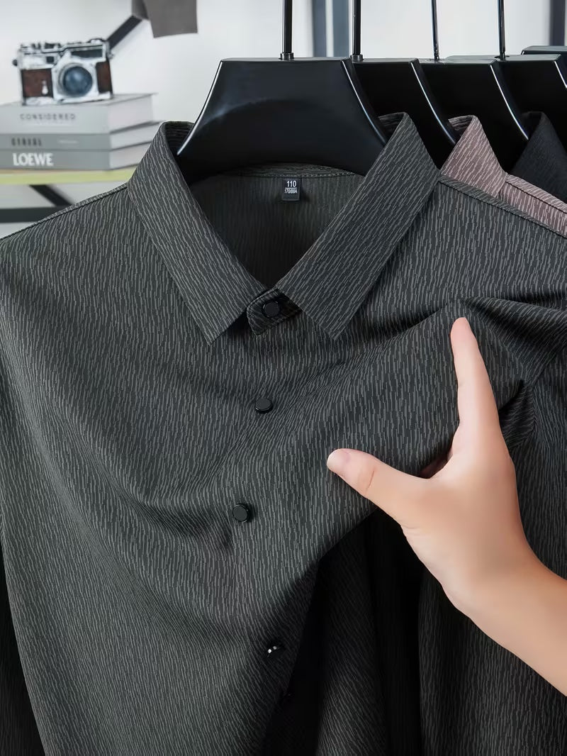 Men’s Charcoal Grey Textured Formal Shirt